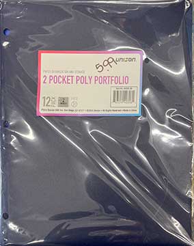 2-Pocket Poly Portfolio, 12-Count
