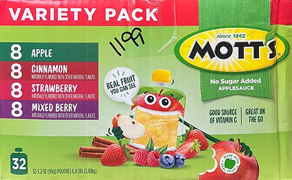 Motts Variety Pack-Applesauce Pouches