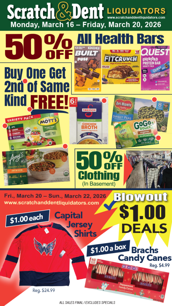 Scratch & Dent Liquidator on Broadway in Fells Point, Baltimore. A Great Discount Store Filled with Bargains for Everyone!