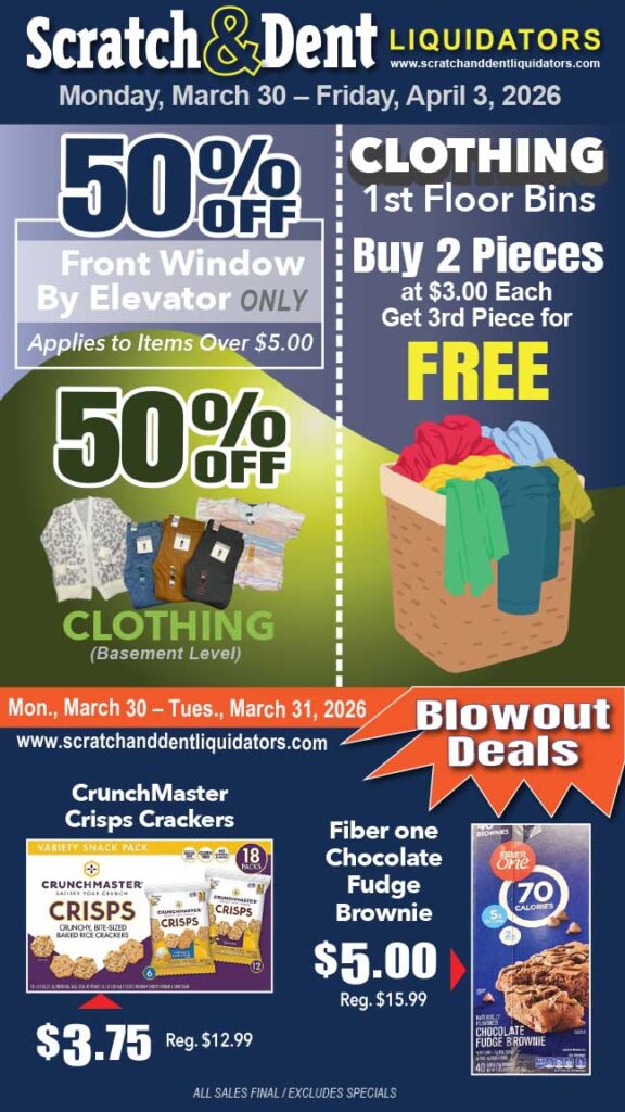 Scratch & Dent Liquidator on Broadway in Fells Point, Baltimore. A Great Discount Store Filled with Bargains for Everyone!