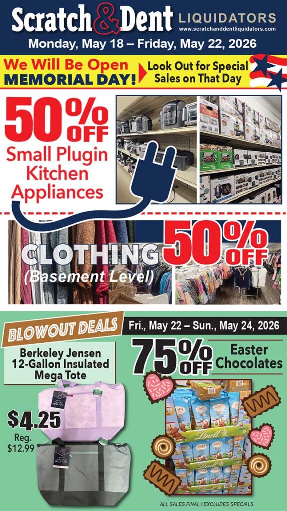 Scratch & Dent Liquidator on Broadway in Fells Point, Baltimore. A Great Discount Store Filled with Bargains for Everyone!