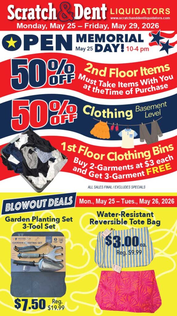Scratch & Dent Liquidator on Broadway in Fells Point, Baltimore. A Great Discount Store Filled with Bargains for Everyone!