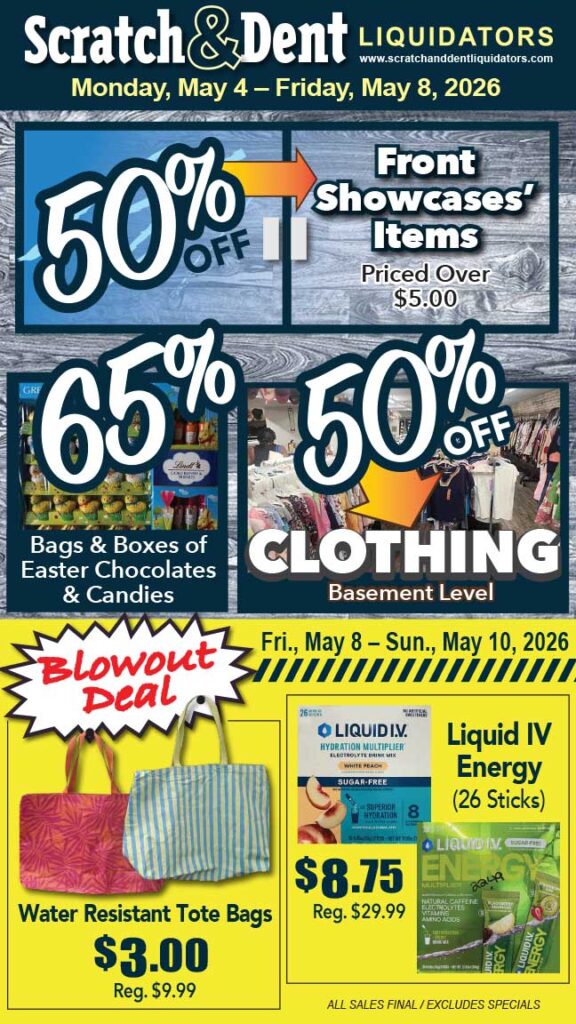 Scratch & Dent Liquidator on Broadway in Fells Point, Baltimore. A Great Discount Store Filled with Bargains for Everyone!