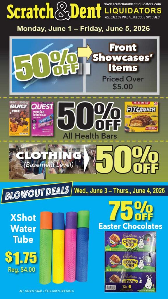 Scratch & Dent Liquidator on Broadway in Fells Point, Baltimore. A Great Discount Store Filled with Bargains for Everyone!