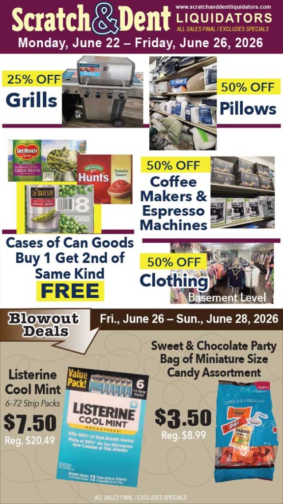 Scratch & Dent Liquidator on Broadway in Fells Point, Baltimore. A Great Discount Store Filled with Bargains for Everyone!