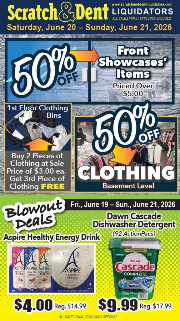Scratch & Dent Liquidator on Broadway in Fells Point, Baltimore. A Great Discount Store Filled with Bargains for Everyone!