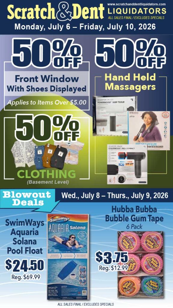 Scratch & Dent Liquidator on Broadway in Fells Point, Baltimore. A Great Discount Store Filled with Bargains for Everyone!