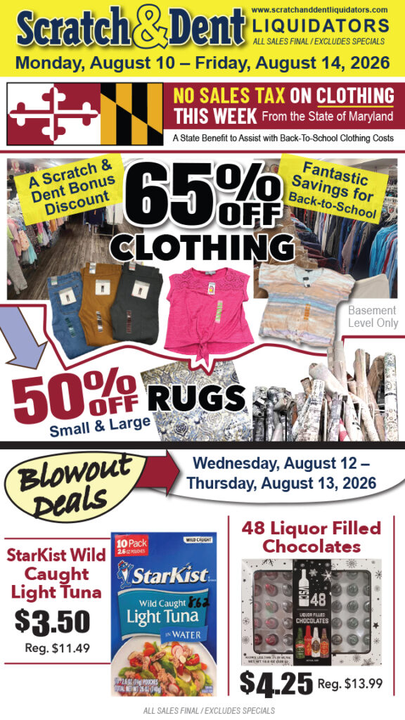 Scratch & Dent Liquidator on Broadway in Fells Point, Baltimore. A Great Discount Store Filled with Bargains for Everyone!